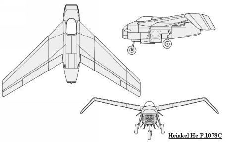 Heinkel He P.1078C (SECRET WEAPONS OF THE LUFTWAFFE, WORLD WAR 2, X-PLANE) Heinkel He P.1078C