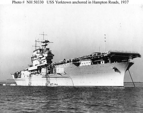 USS Yorktown (CV-5) (BATTLE OF MIDWAY, WORLD WAR 2) USS Yorktown (CV-5)